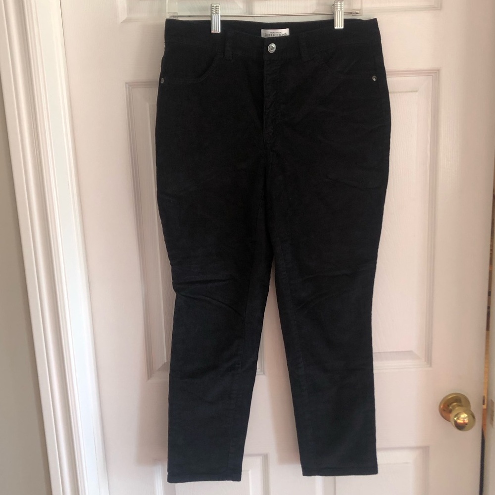 Northern Reflections Black Corduroy Ankle Pants 10P
